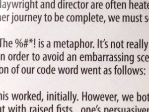 Text from the playwright's statement printed in collateral for "The Talk."